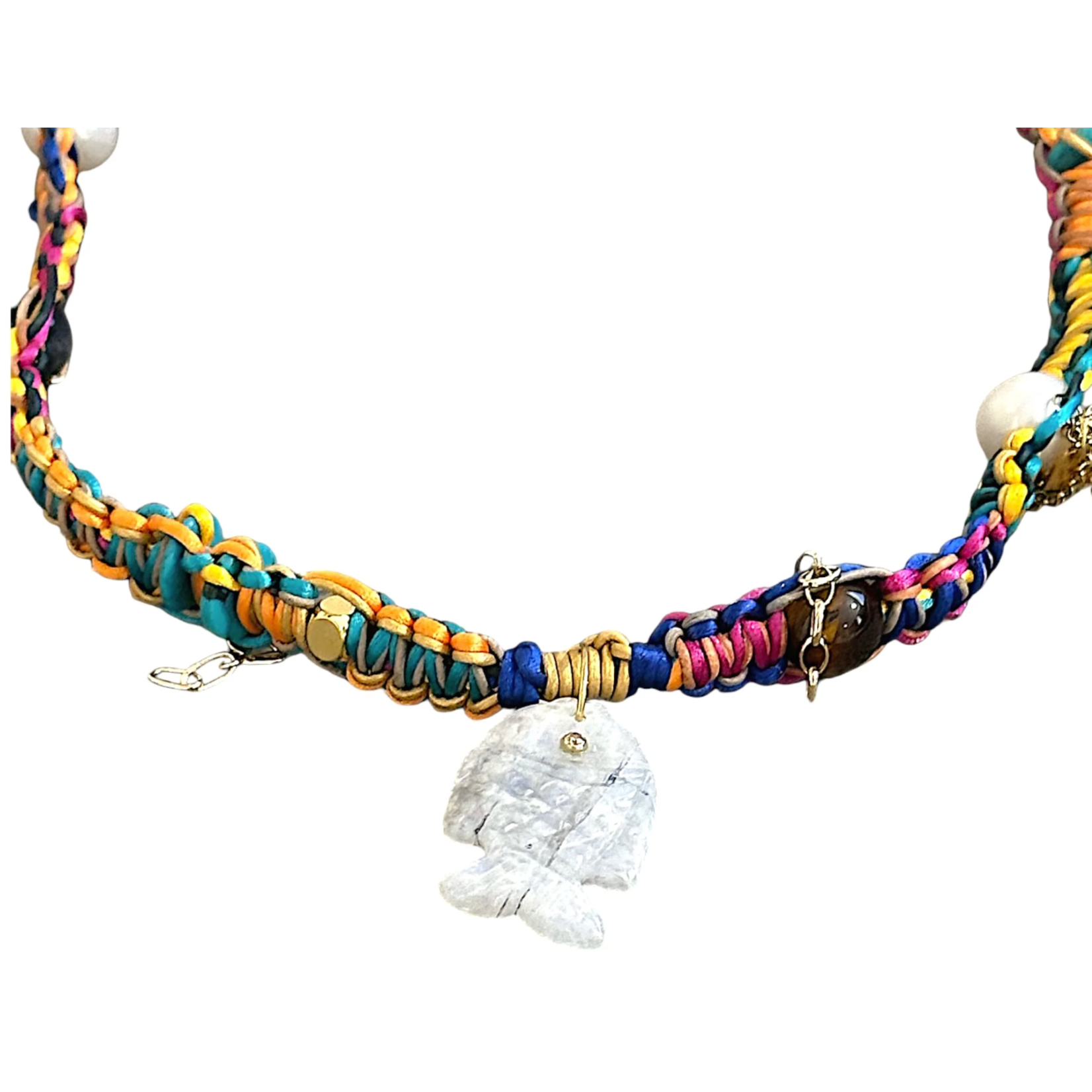 Joie DiGiovanni Rainbow Tropical Glow Fish Rockstar Choker