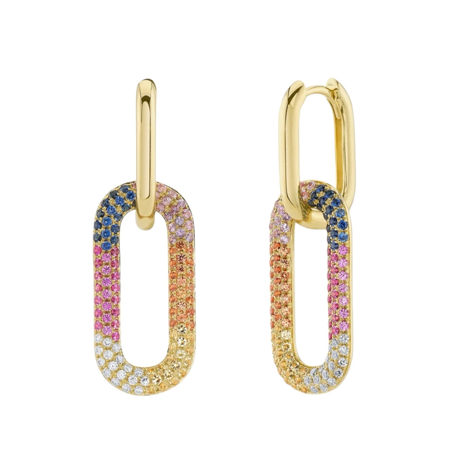 Jill Alberts Multicolor Stone Link Earrings