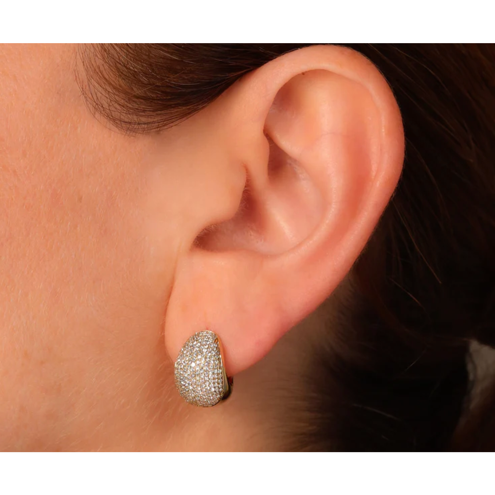 Jill Alberts Diamond Pave Huggie Earrings