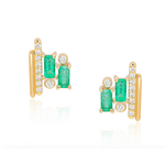 Preeti Sandhu Ethereal Diamond & Emerald Stud Earrings