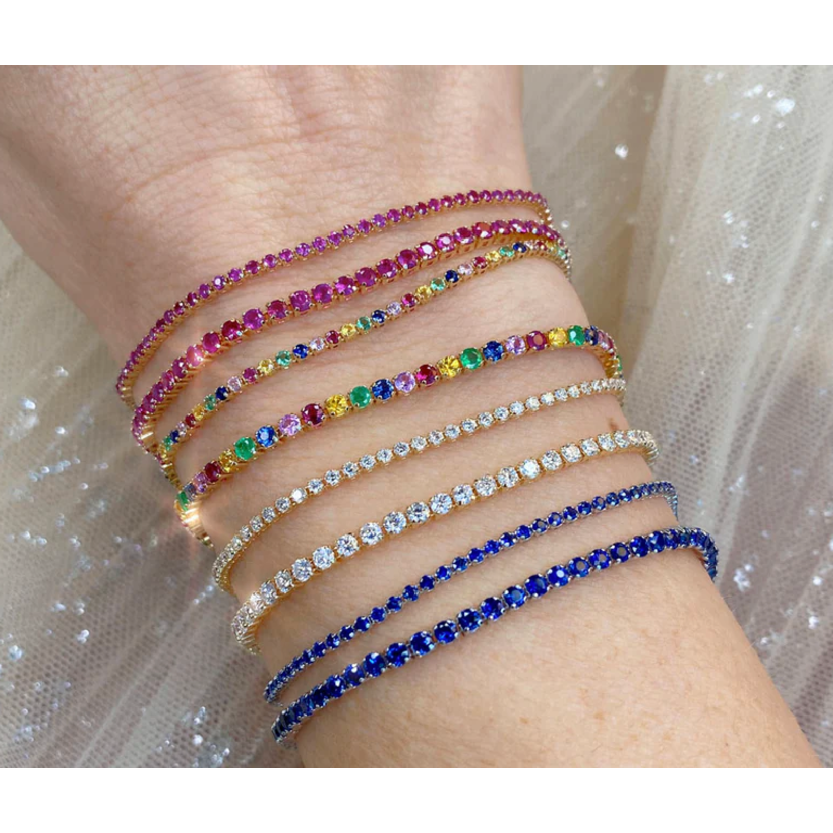 Jill Alberts Multi-Color Stone Micro Tennis Bracelet