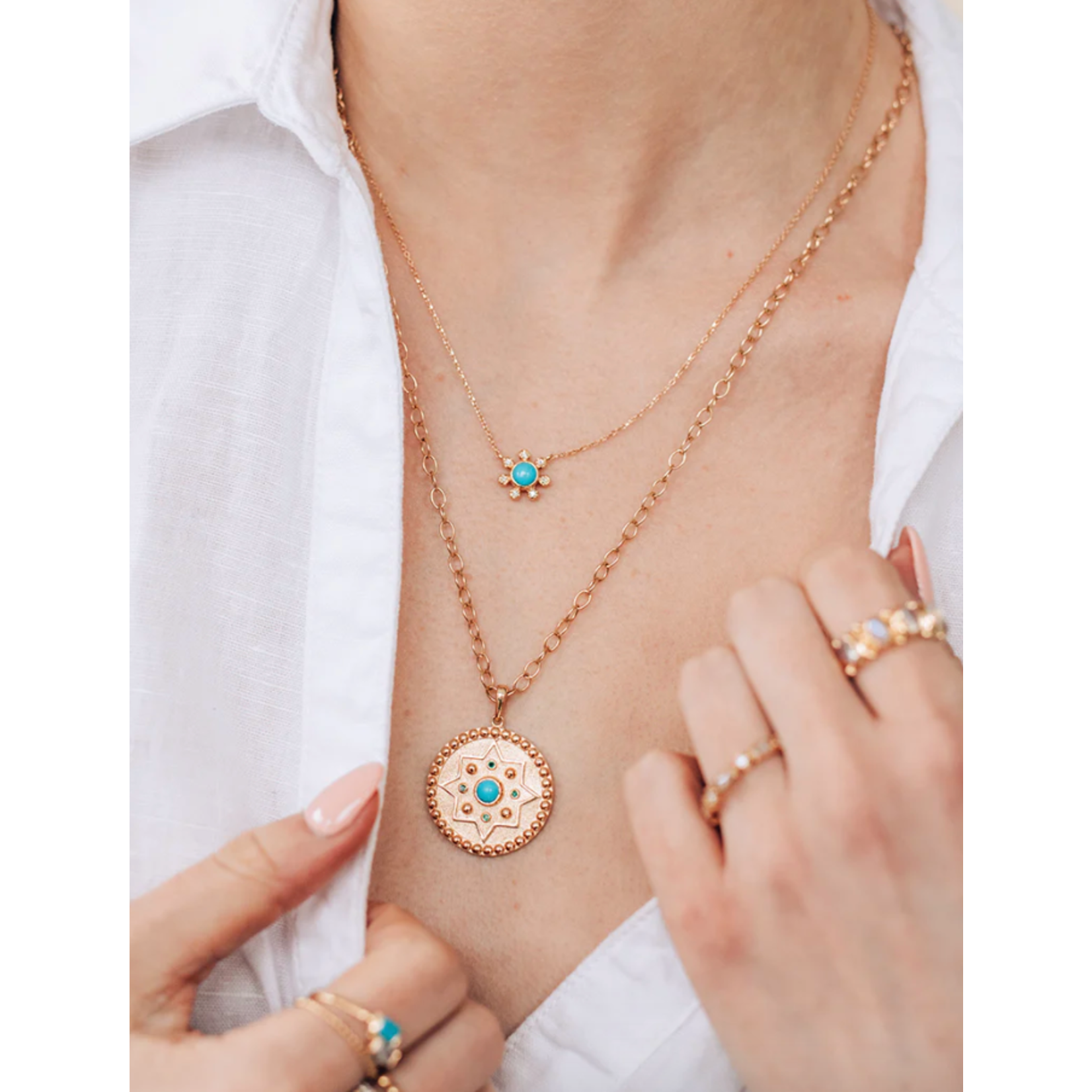 Anzie Dew Drop Marine Etoile Pendant