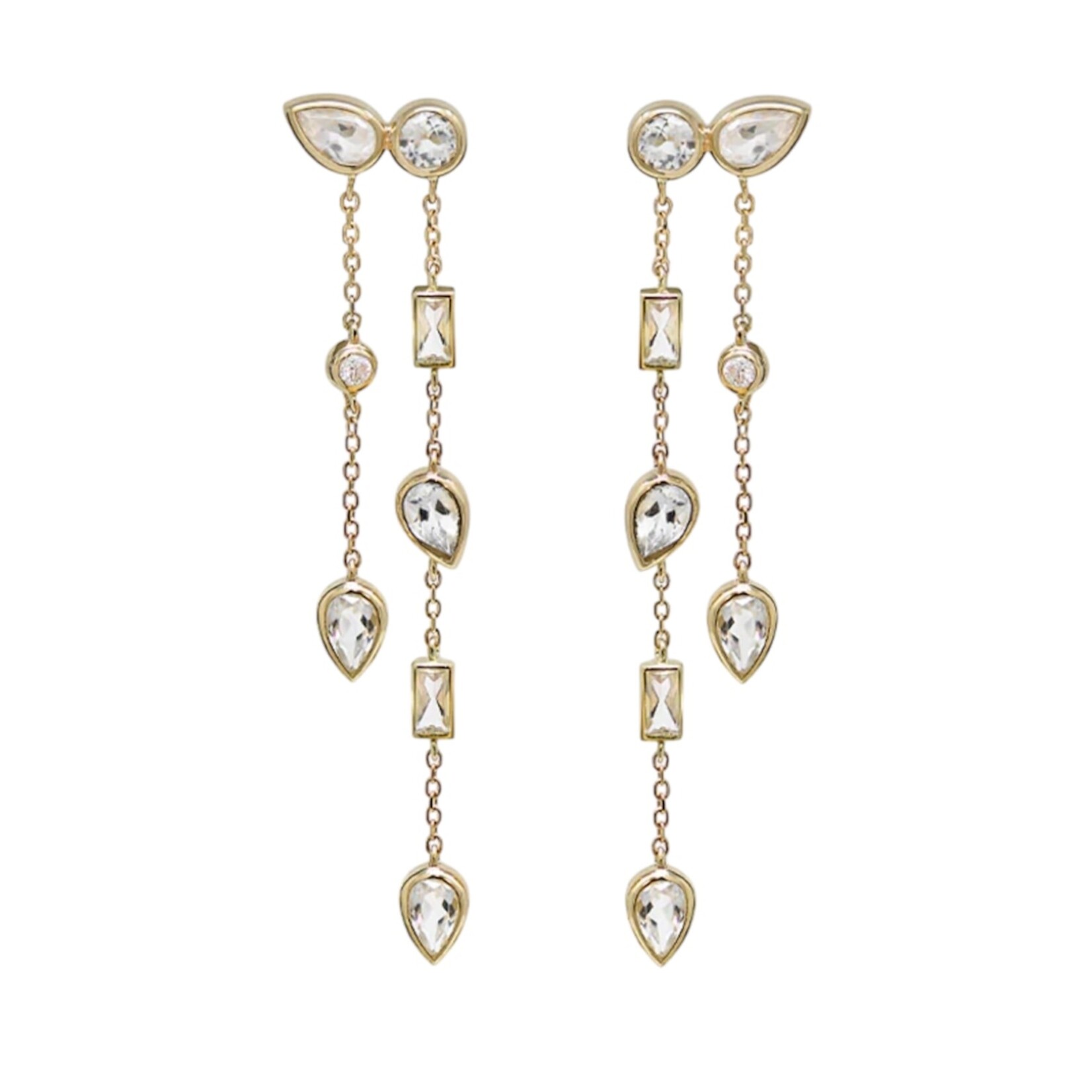 Anzie Celeste Baguette Linear Drop Earrings