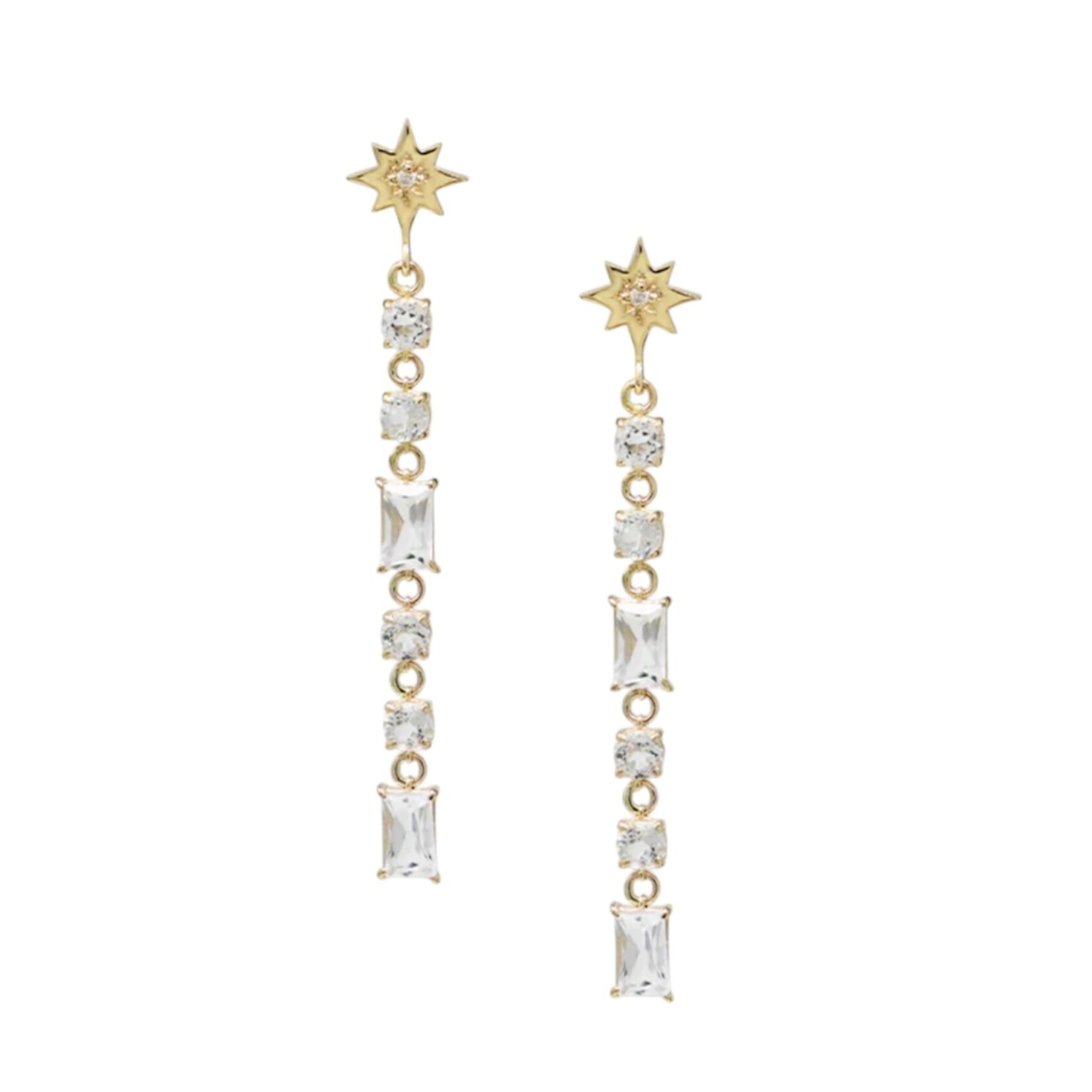 Anzie Celeste Baguette Linear Drop Earrings