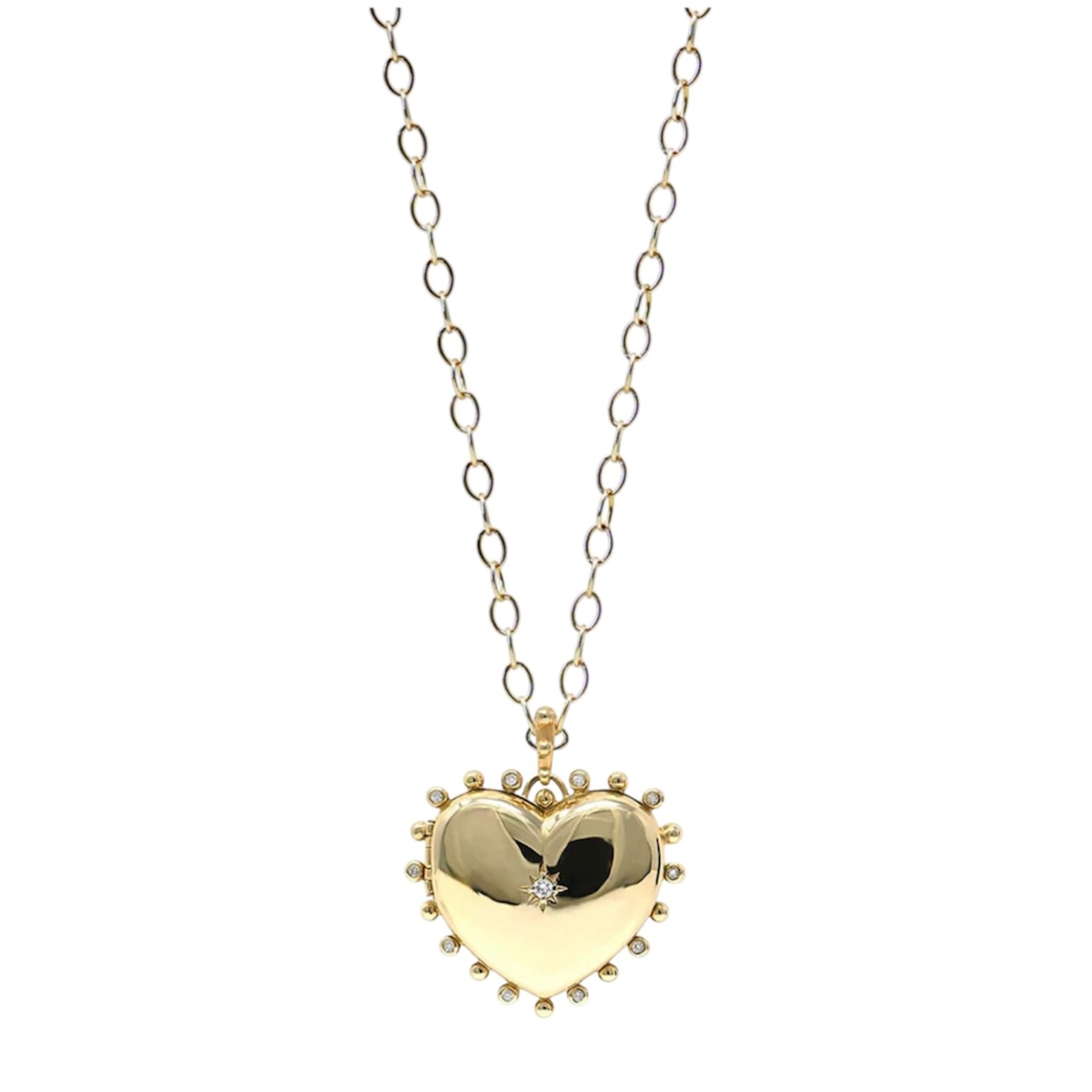 Anzie Dew Drop Large Heart Locket