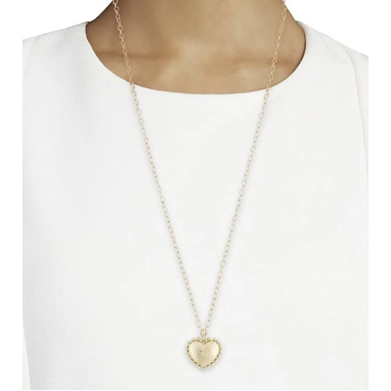 Anzie Dew Drop Large Heart Locket