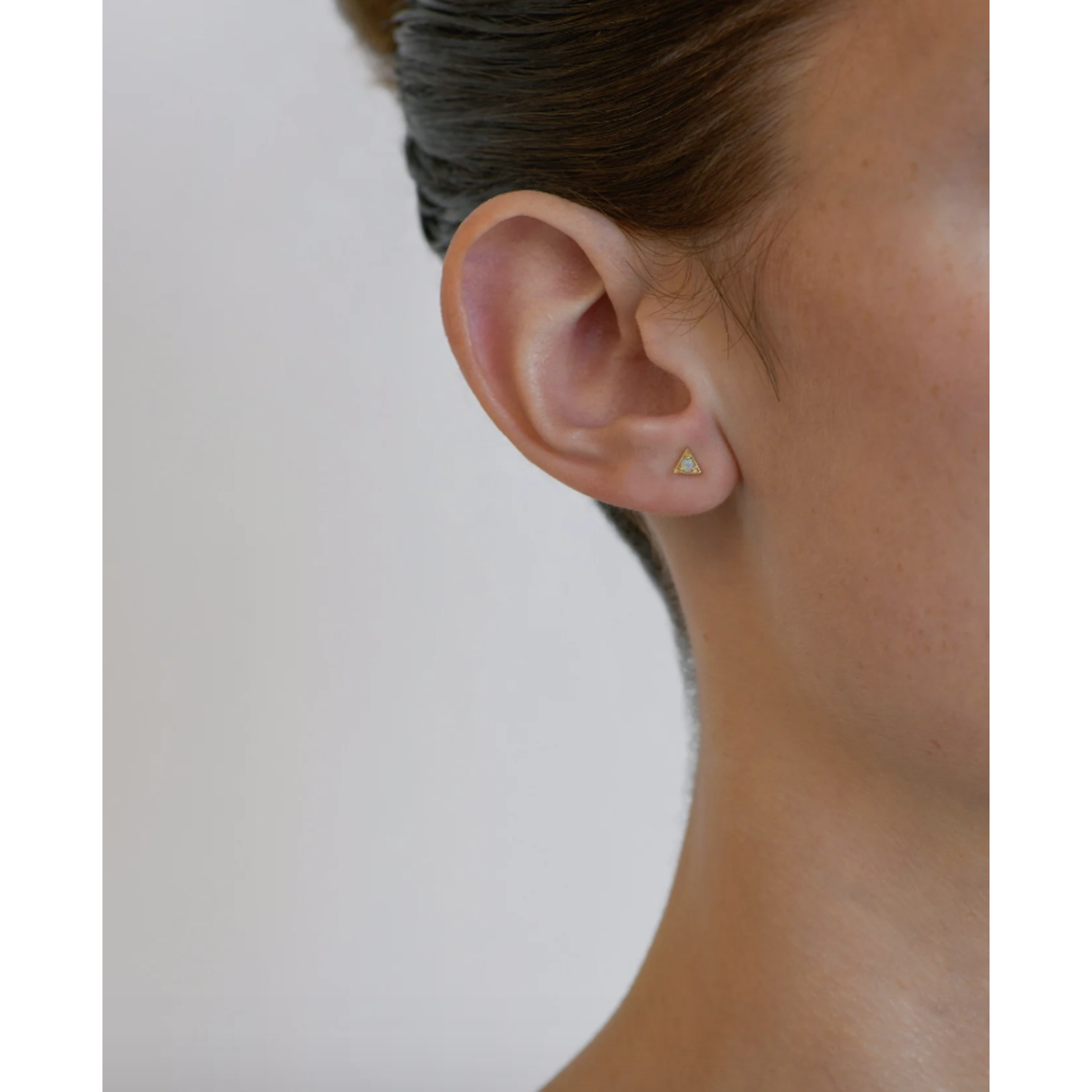 Anzie Cleo Triangle Gemstone Studs