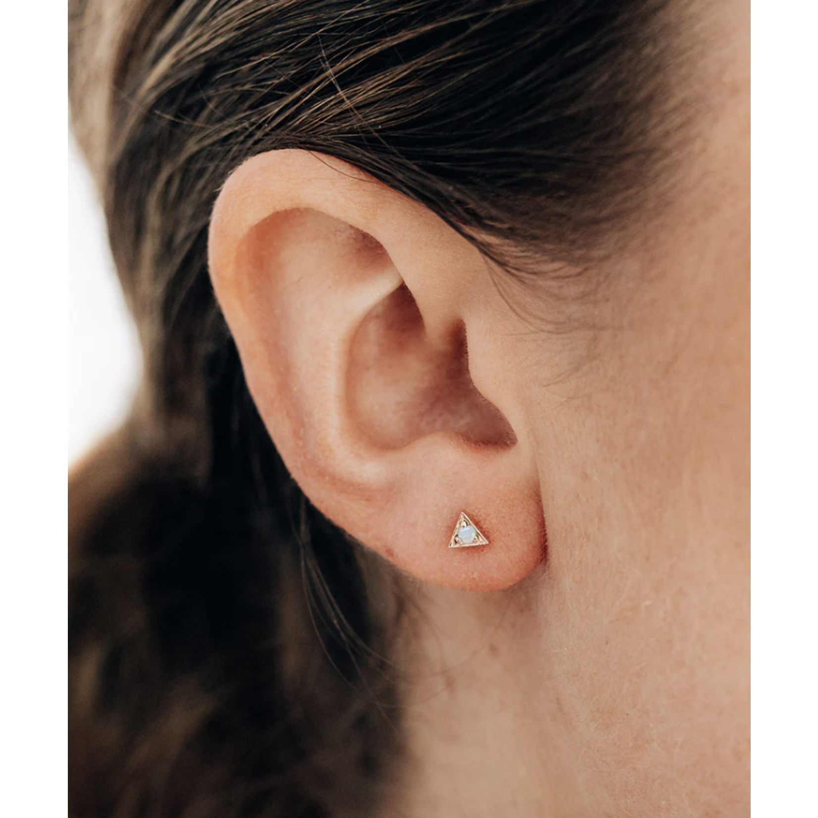 Anzie Cleo Triangle Gemstone Studs