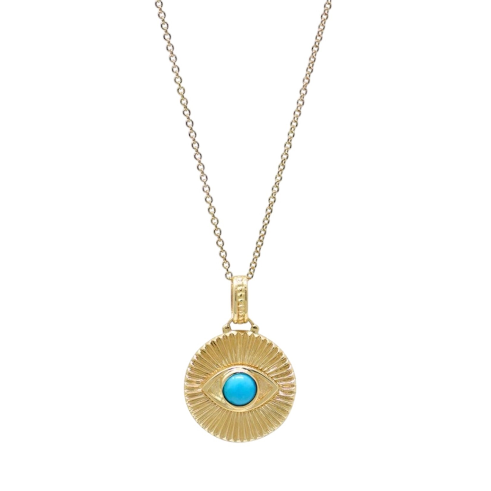 Anzie Classique Evil Eye Ripple Fluted Medallion