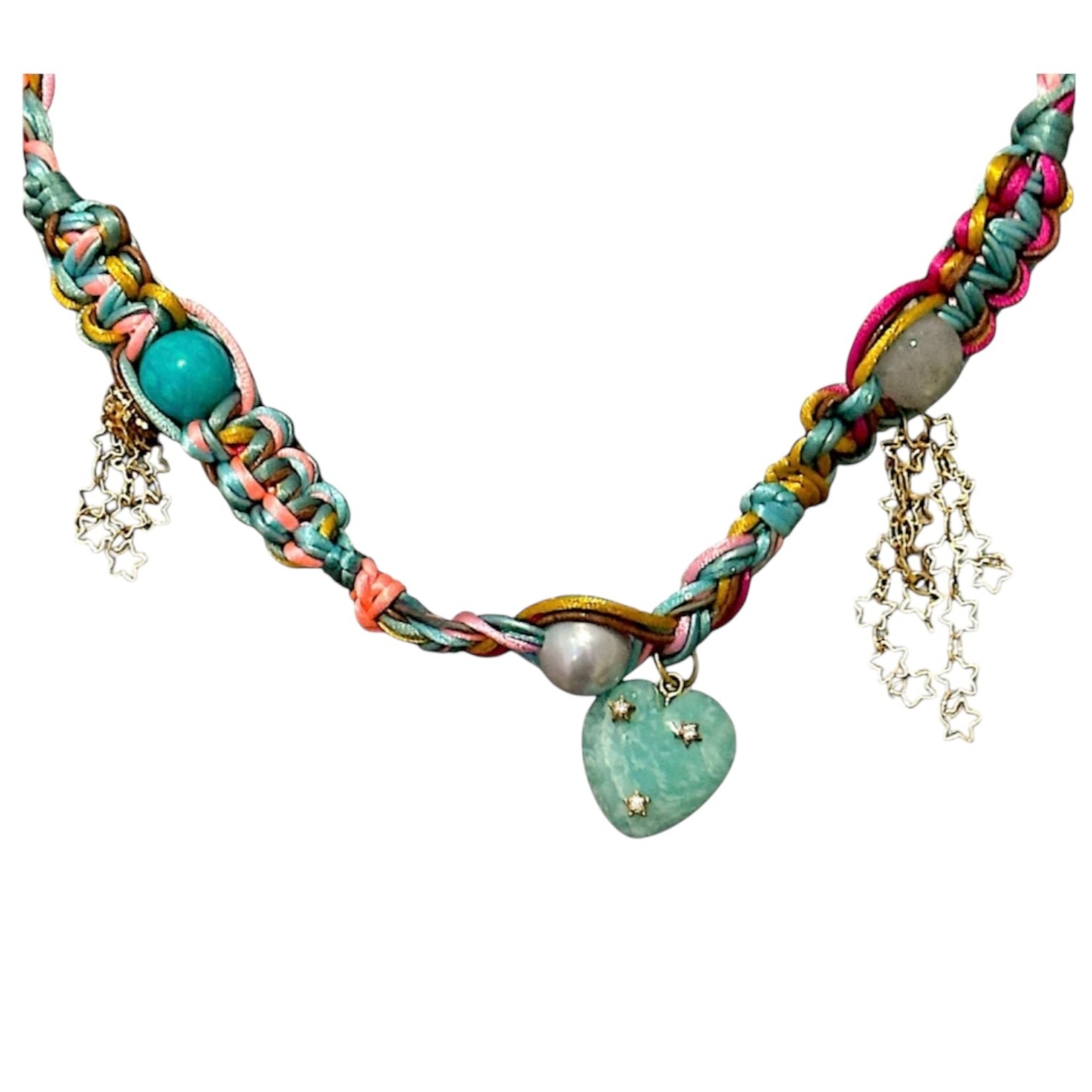 Joie DiGiovanni Sparkling in Love Star Amazonite Heart Rocker Choker