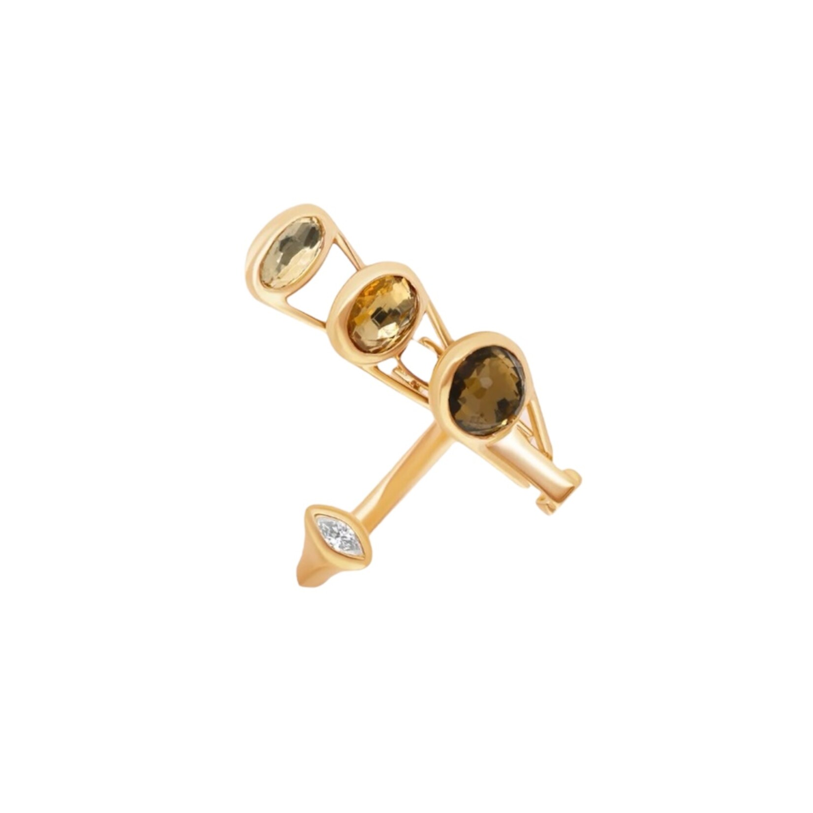 Marie Mas Petite Dancing Open Ring Citrine & Green Tourmaline