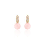 Akaila Reid Pave Mini Hoop with Large Pink Opal