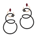 Bea Bongiasca Double Curl Vine Earrings in Black