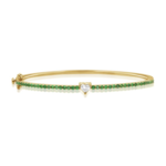 Jill Alberts Emerald & Diamond Heart Bangle