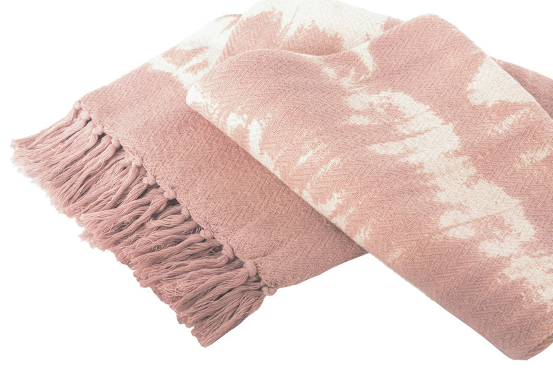 Anaya Home Pink Tie Dye Throw Blanket