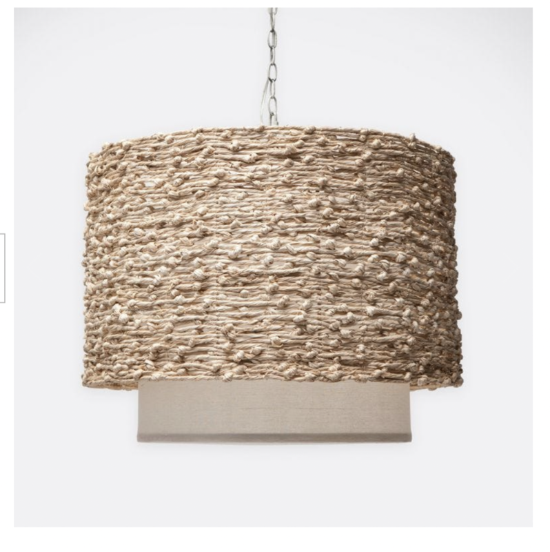 Made Goods Nina Drum Seagrass Chandelier