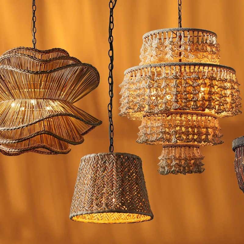 Made Goods Alondra Rattan Abstract Chandelier