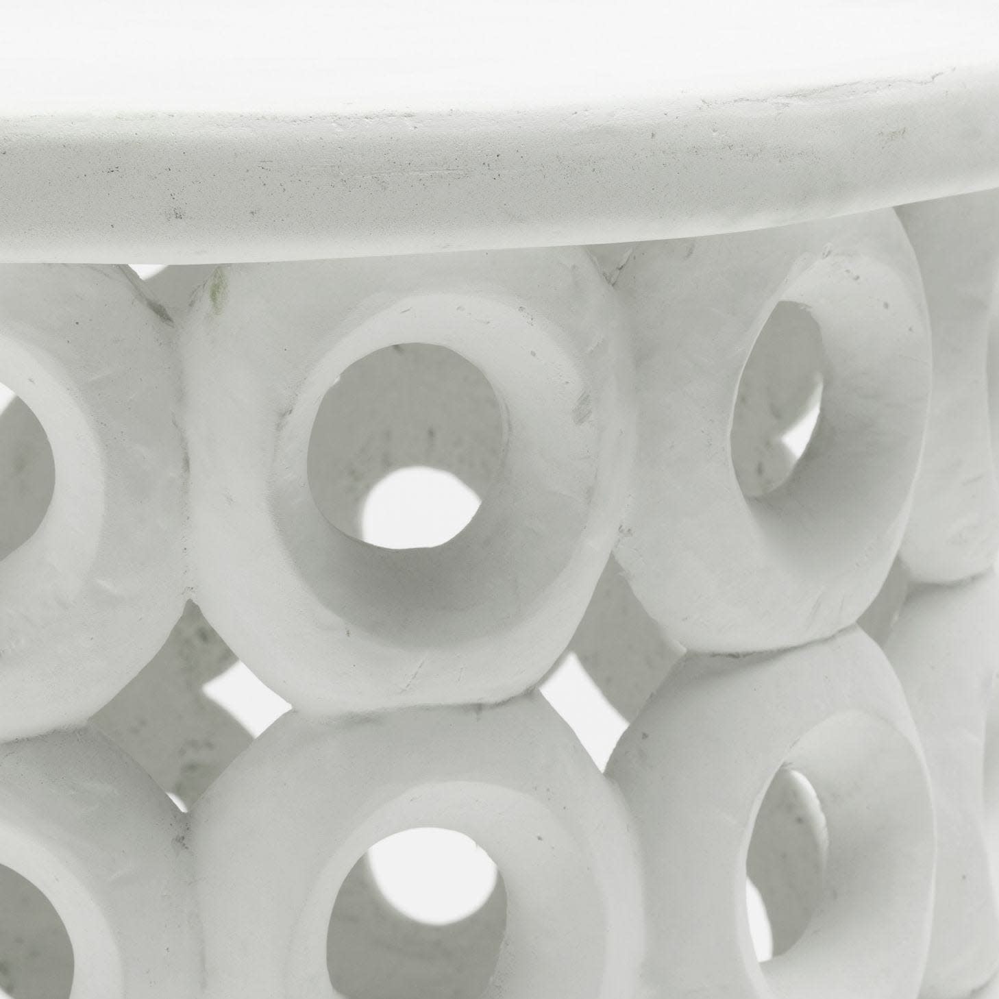 Made Goods Dagen White Indoor/Outdoor Reconstituted Stone Side Table