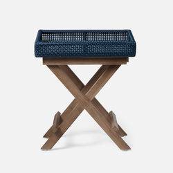 Made Goods Faux Wicker/Teak Side Table