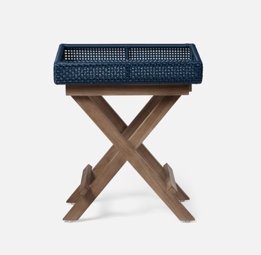 Made Goods Avanna Faux Wicker/Teak Side Table