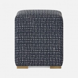 Made Goods Navy White Distressed Canvas Stool