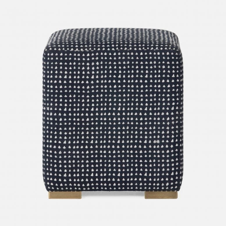 Made Goods Newman Navy White Distressed Canvas Stool