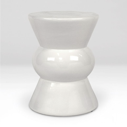 Made Goods Teagan White Ceramic Stool
