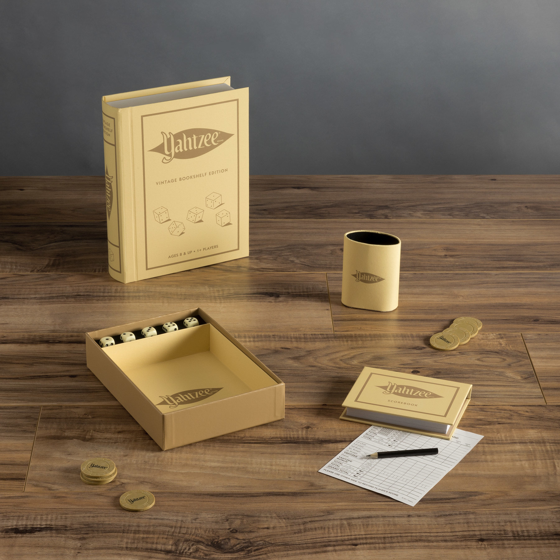 WS Game Company Yahtzee Vintage Bookshelf Edition 