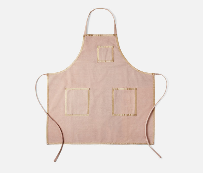 Blue Pheasant Mindy Adult Soft Pink Apron with Champagne Trim
