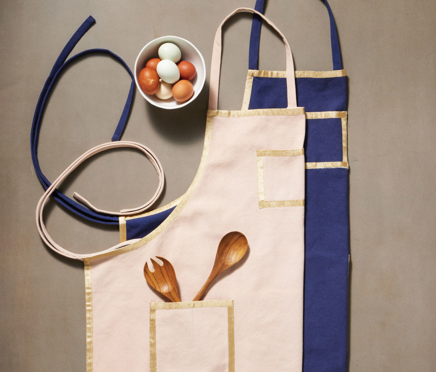 Blue Pheasant Mindy Adult Soft Pink Apron with Champagne Trim