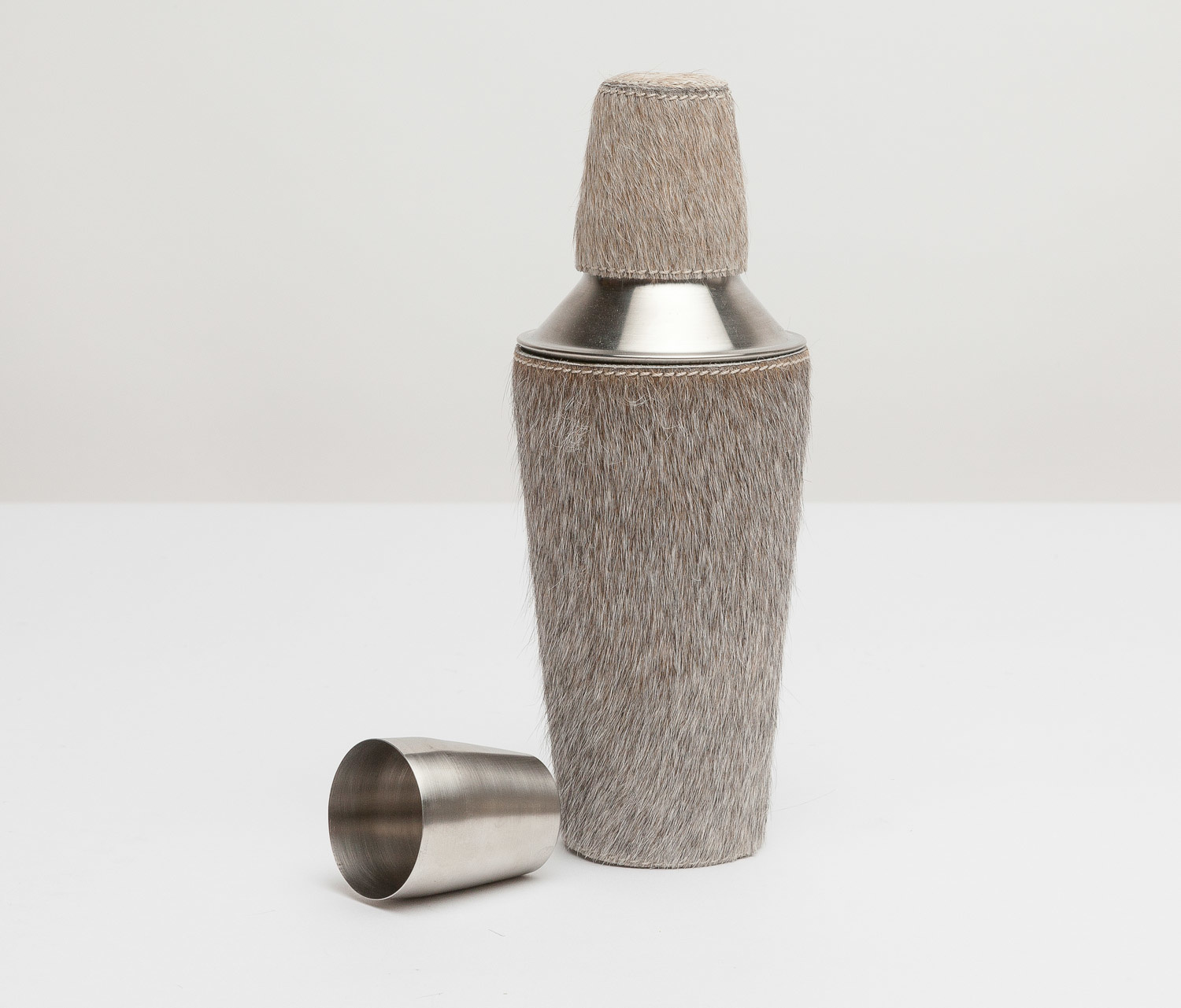 Blue Pheasant Gray Hair-on-Hide Cocktail Shaker