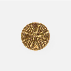 Blue Pheasant Gold Bead Round Coasters