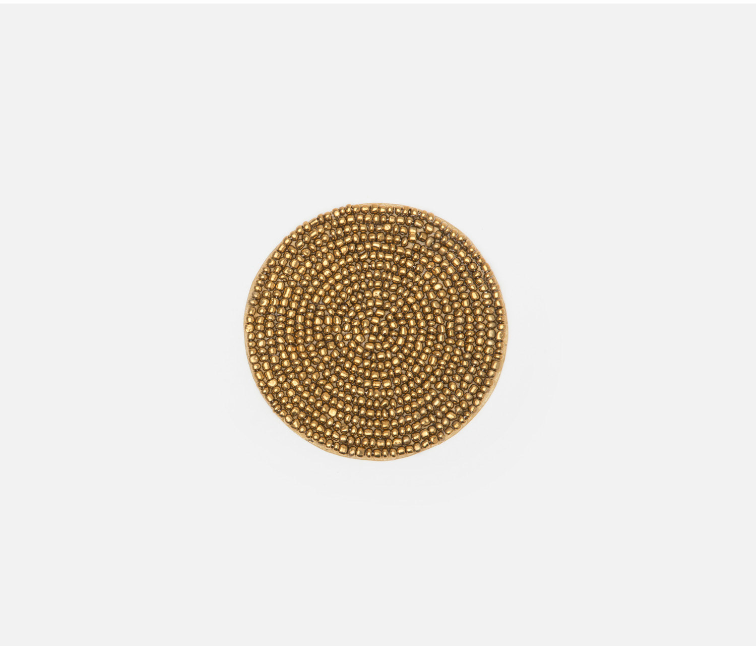 Blue Pheasant Gold Bead Round Coasters - Set of 4
