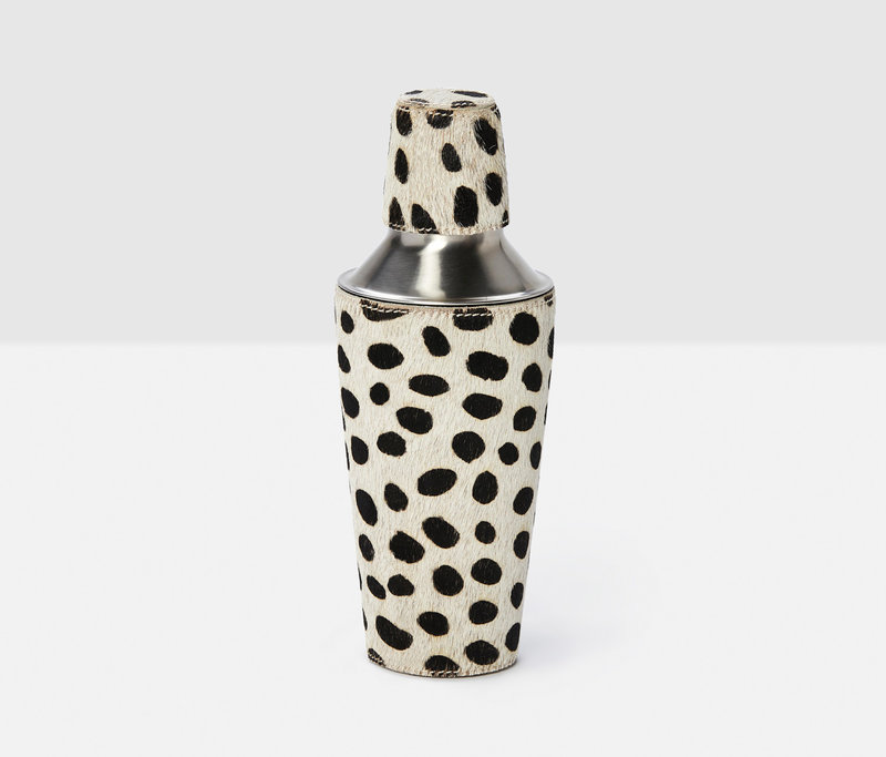 Blue Pheasant Dalmatian Print Hair-On-Hide Cocktail Shaker