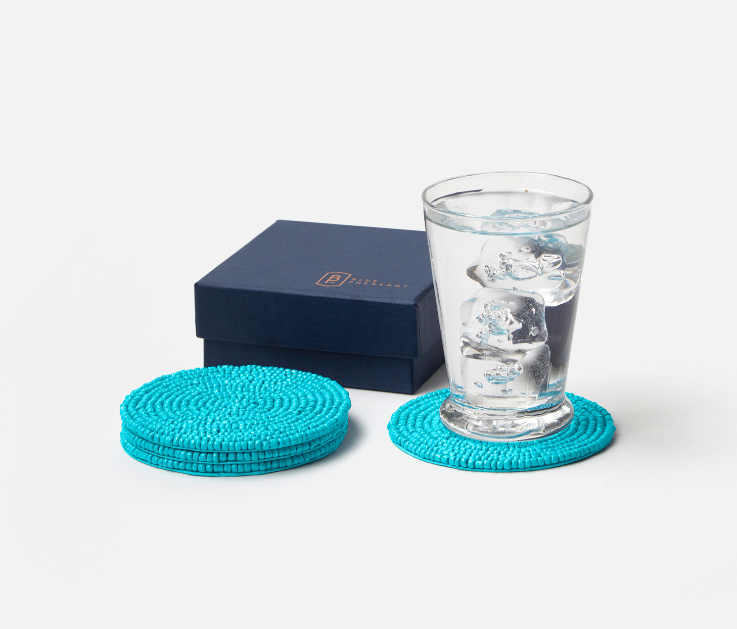 Blue Pheasant Terza Turquoise Coasters - Set of 4