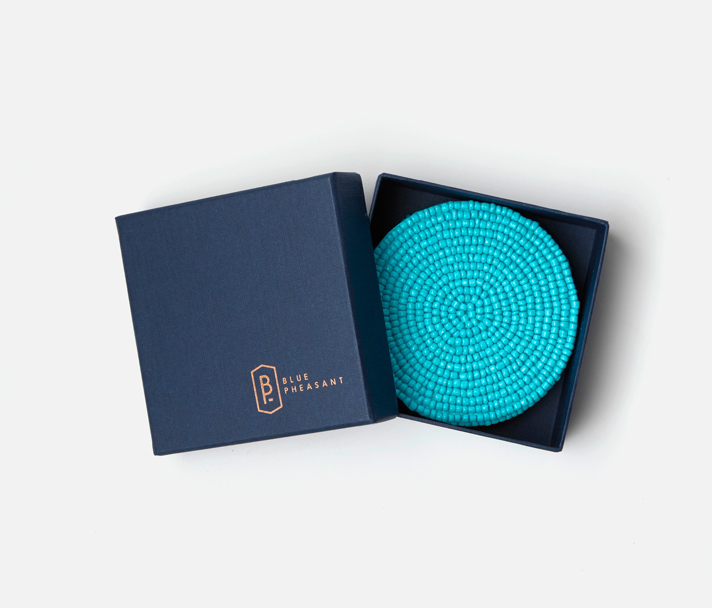 Blue Pheasant Terza Turquoise Coasters - Set of 4