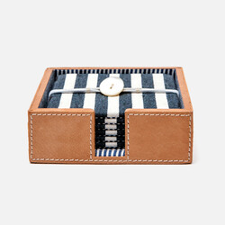 Blue Pheasant Hamilton Striped  Canvas Coasters