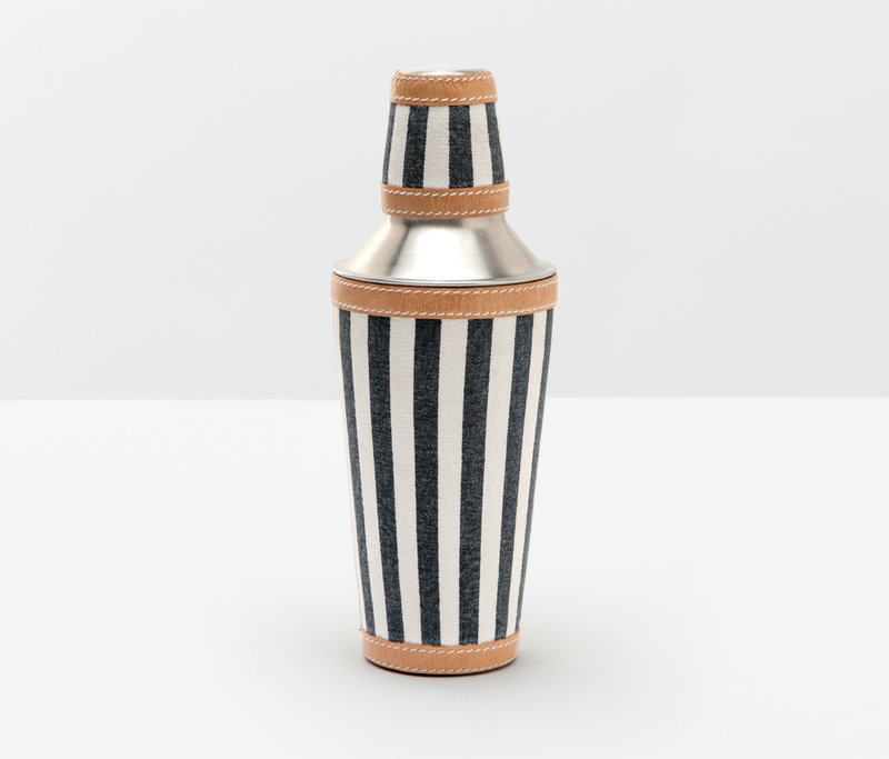 Blue Pheasant Hamilton Striped Canvas Cocktail Shaker