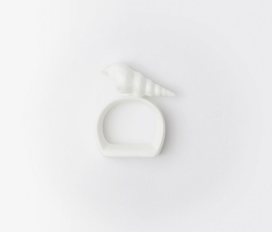 Blue Pheasant Porcelain Napkin Rings - Set of 4