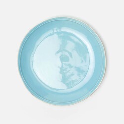 Blue Pheasant Aqua Dinner Plate Gold Rim Set