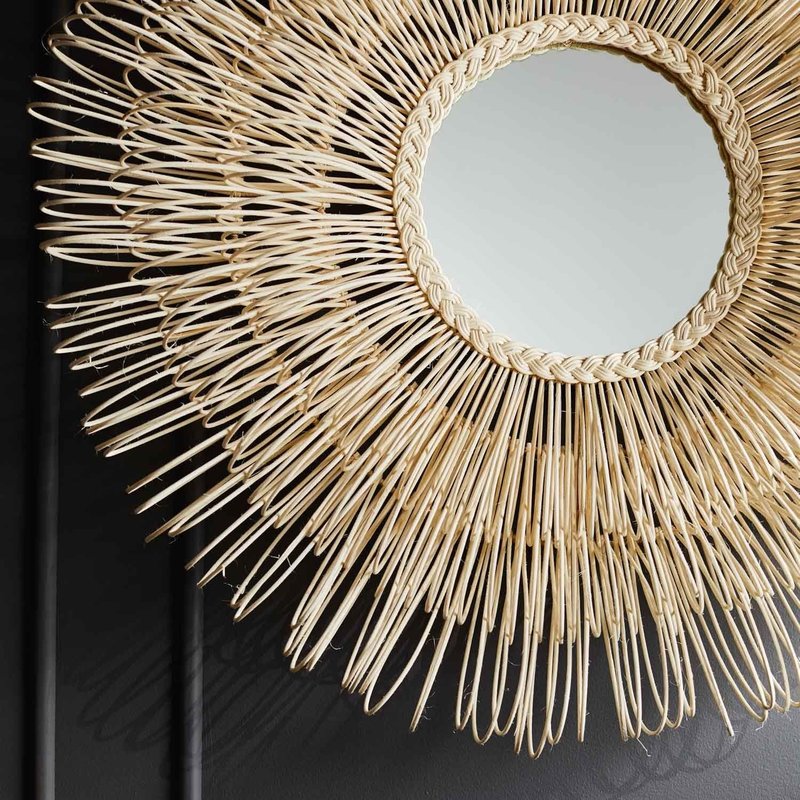 Made Goods Hand-looped Natural Rattan Mirror