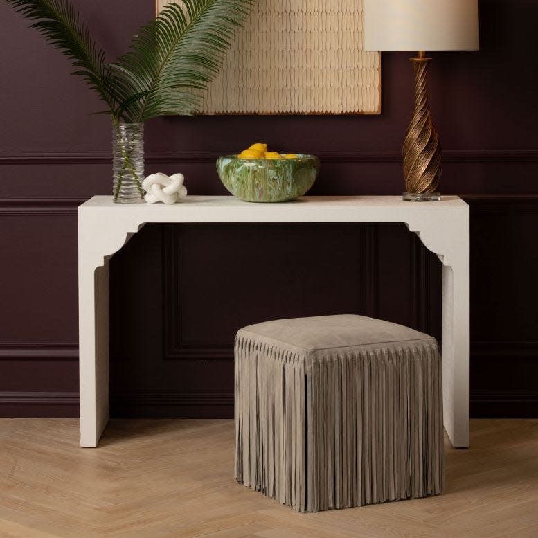 Made Goods Hallie Fringe Suede Stool