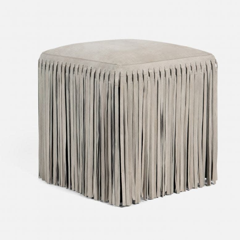 Made Goods Hallie Fringe Suede Stool