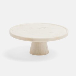 Blue Pheasant White Marble Cake Stand