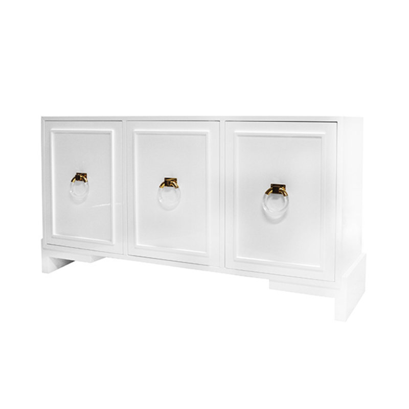 World's Away White Lacquer Console