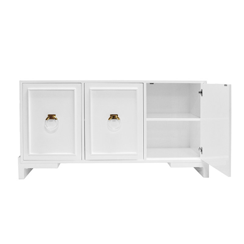 World's Away White Lacquer Console