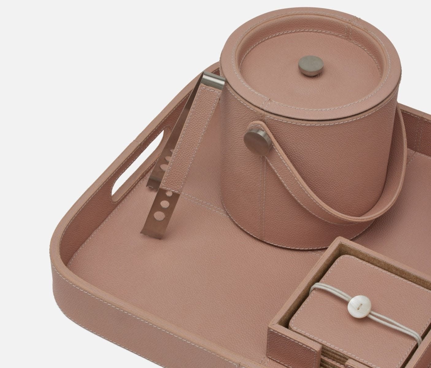 Blue Pheasant Bristol Dusty Rose Ice Bucket w/ Tongs