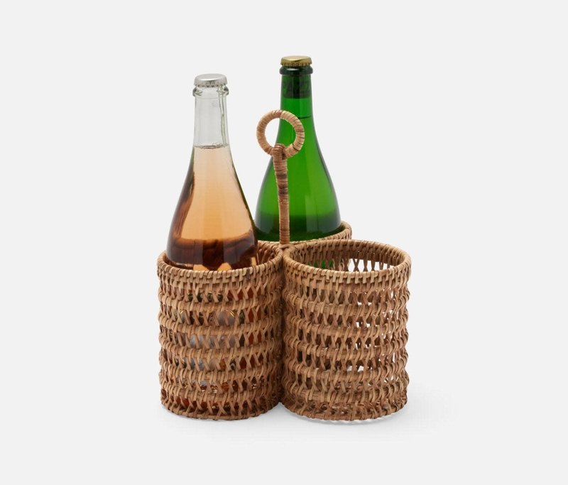 Blue Pheasant Carly Rattan Wine Caddy