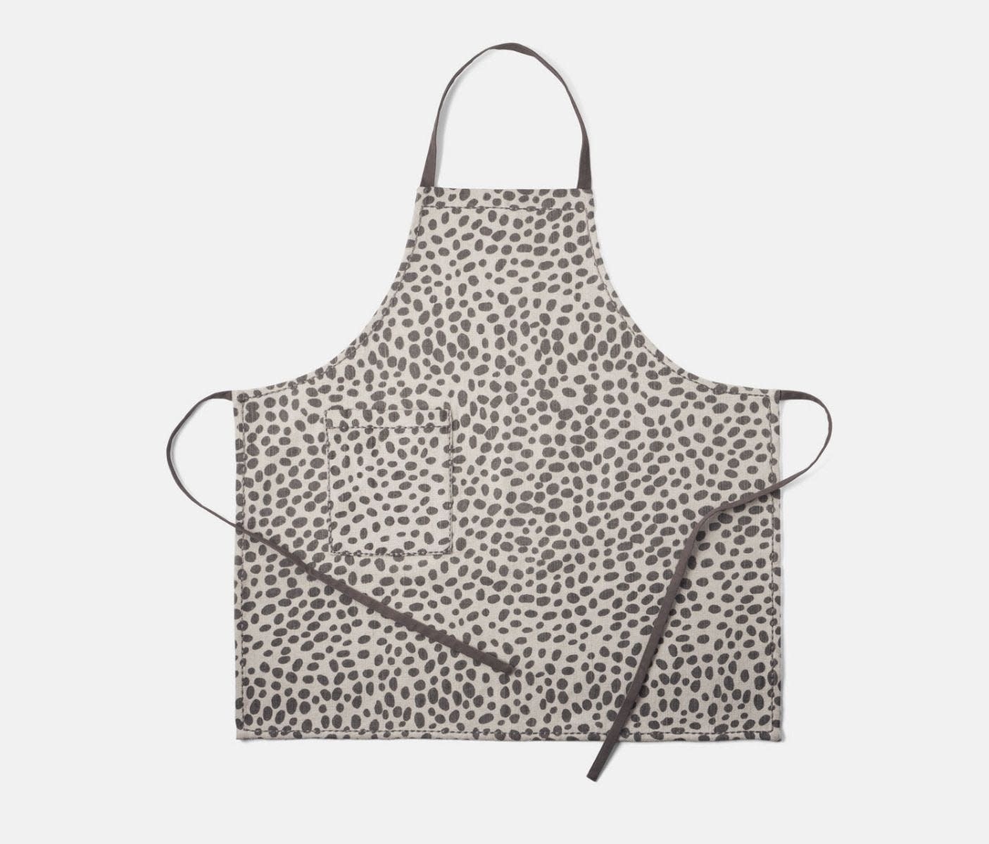Blue Pheasant Felix Light Gray Dalmatian Print Apron