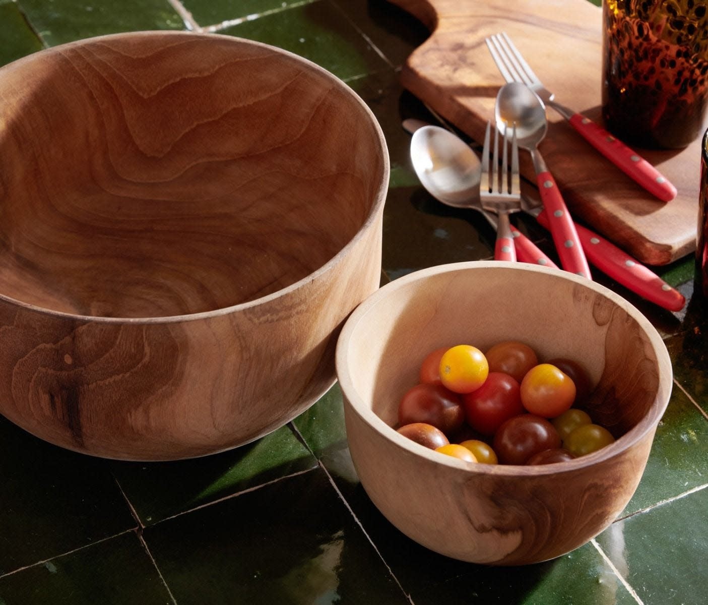 Blue Pheasant Lani Large Natural Teak Round Serving Bowl